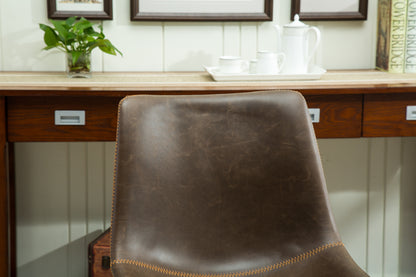 Lotusville Vintage PU Leather Dining Chairs, Set of 2, Antique Brown image 8
