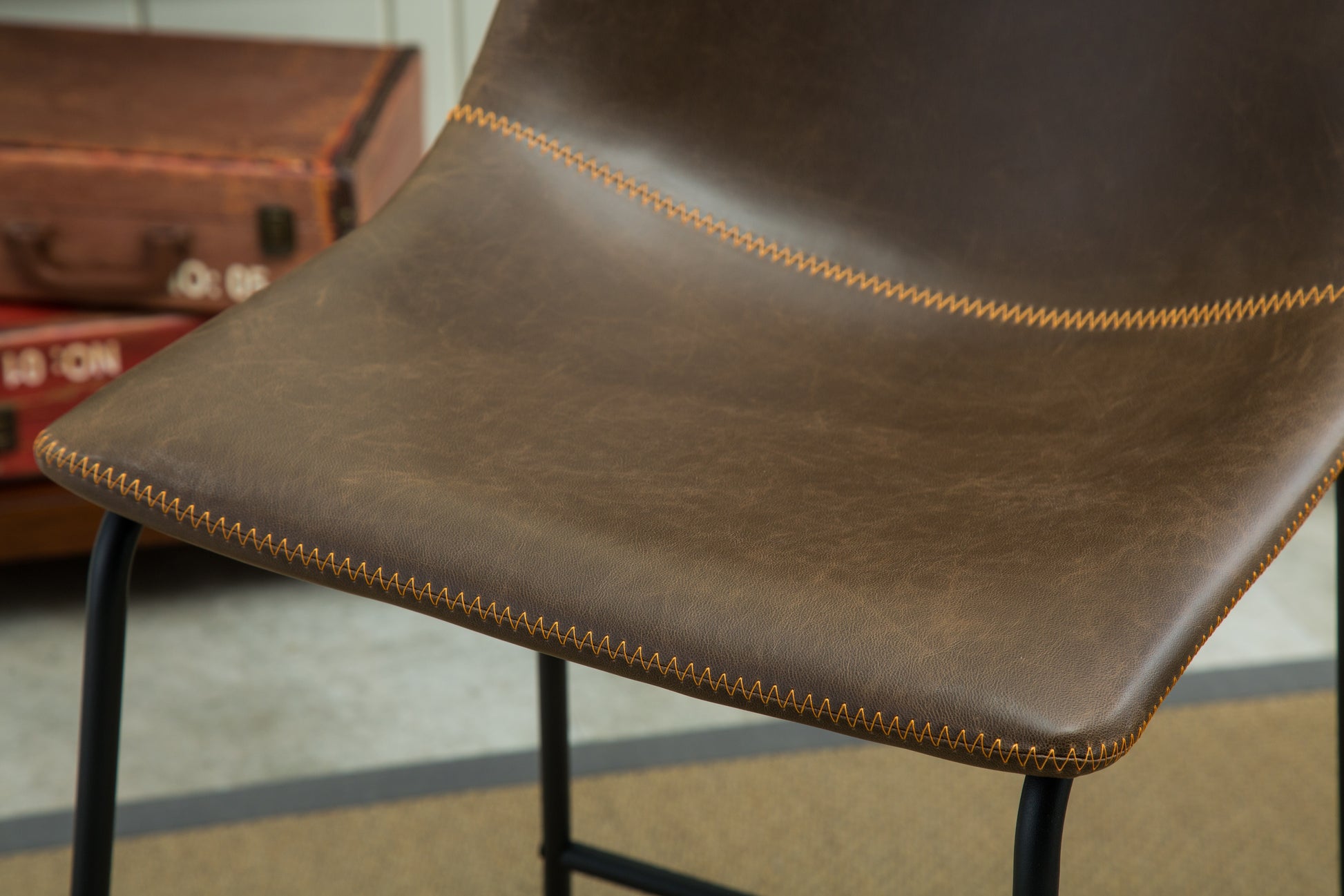 Lotusville Vintage PU Leather Dining Chairs, Set of 2, Antique Brown image 6