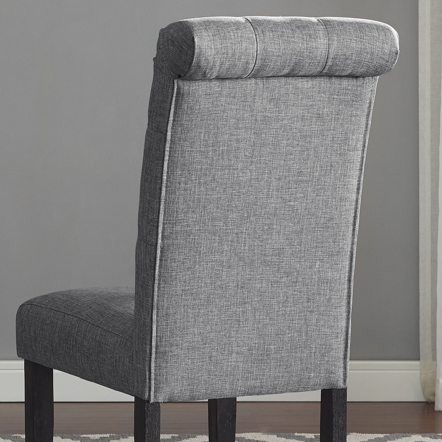 Leviton Solid Wood Tufted Asons Dining Chair, Set of 2, Grey image 4