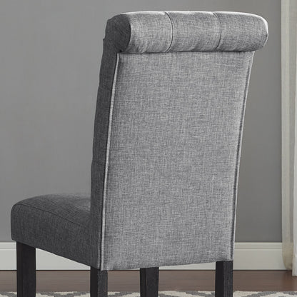 Leviton Solid Wood Tufted Asons Dining Chair, Set of 2, Grey image 4