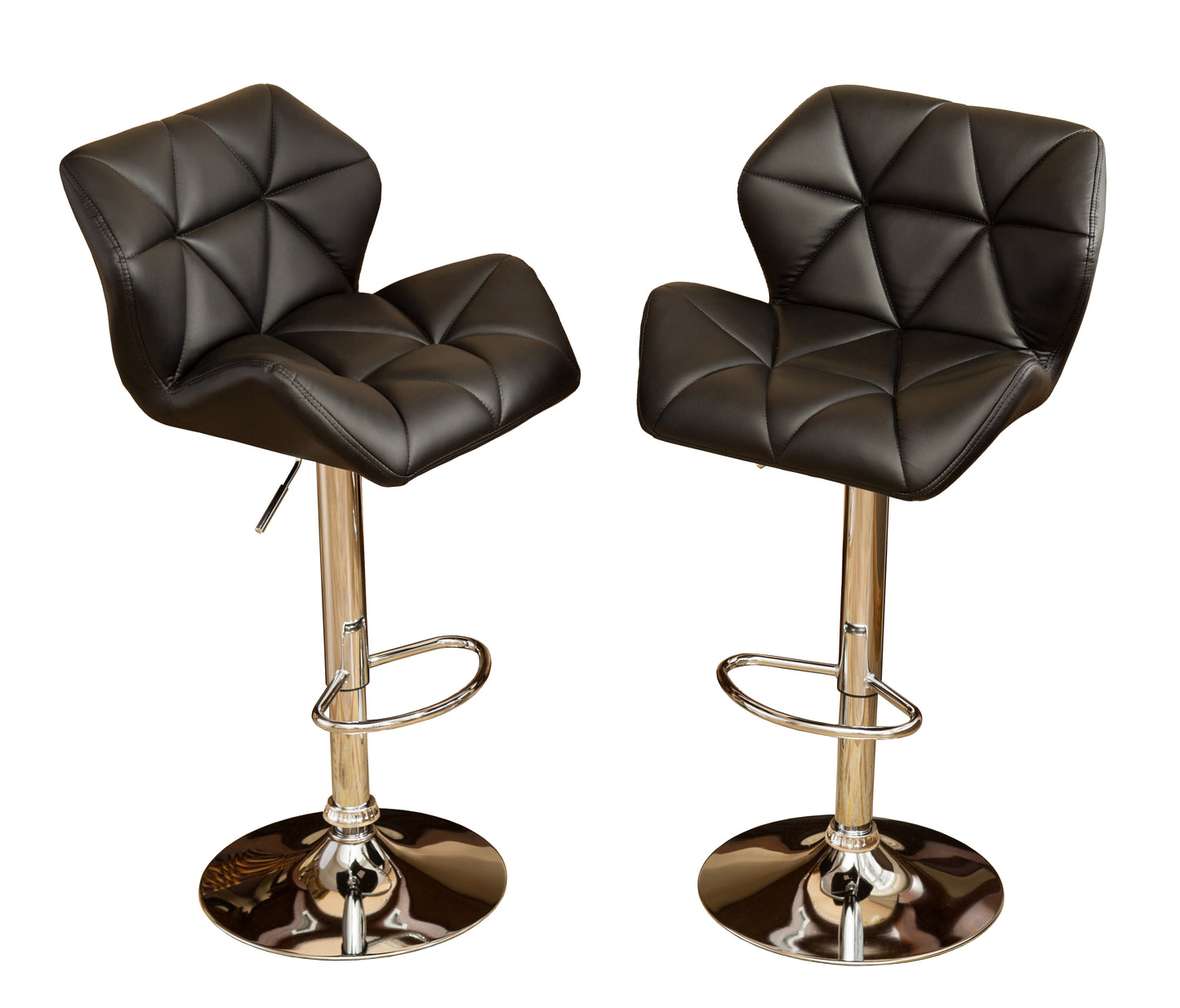 Glasgow Contemporary Tufted Adjustable Height Hidraulic Bar Stools, Set of 2, Black image 10
