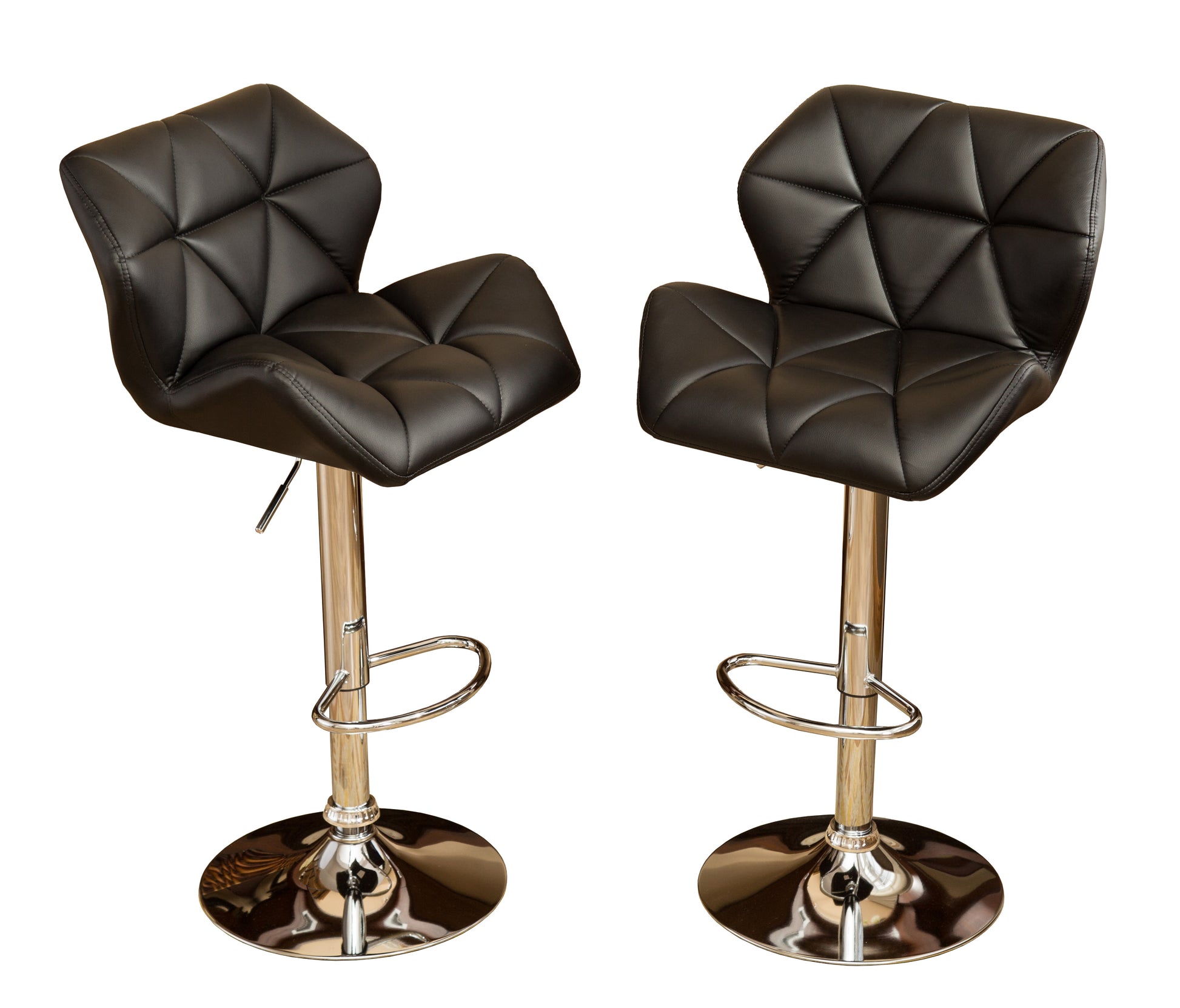 Glasgow Contemporary Tufted Adjustable Height Hidraulic Bar Stools, Set of 2, Black image 10