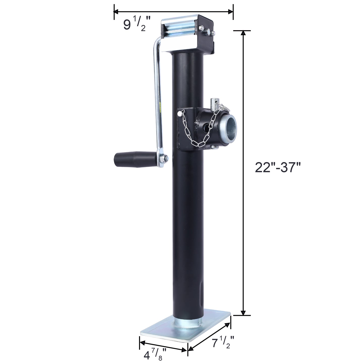 Weld-On Pipe-Mount Swivel Trailer Jack, 5,000 lbs. 15-1/2 Inches Vertical Travel, black image 10