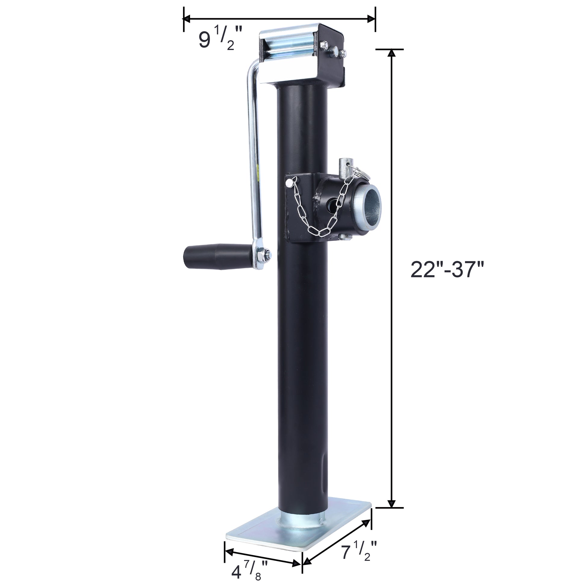 Weld-On Pipe-Mount Swivel Trailer Jack, 5,000 lbs. 15-1/2 Inches Vertical Travel, black image 10