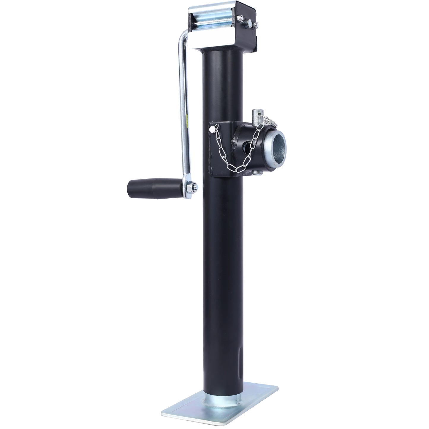 Weld-On Pipe-Mount Swivel Trailer Jack, 5,000 lbs. 15-1/2 Inches Vertical Travel, black image 1