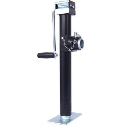 Weld-On Pipe-Mount Swivel Trailer Jack, 5,000 lbs. 15-1/2 Inches Vertical Travel, black image 1
