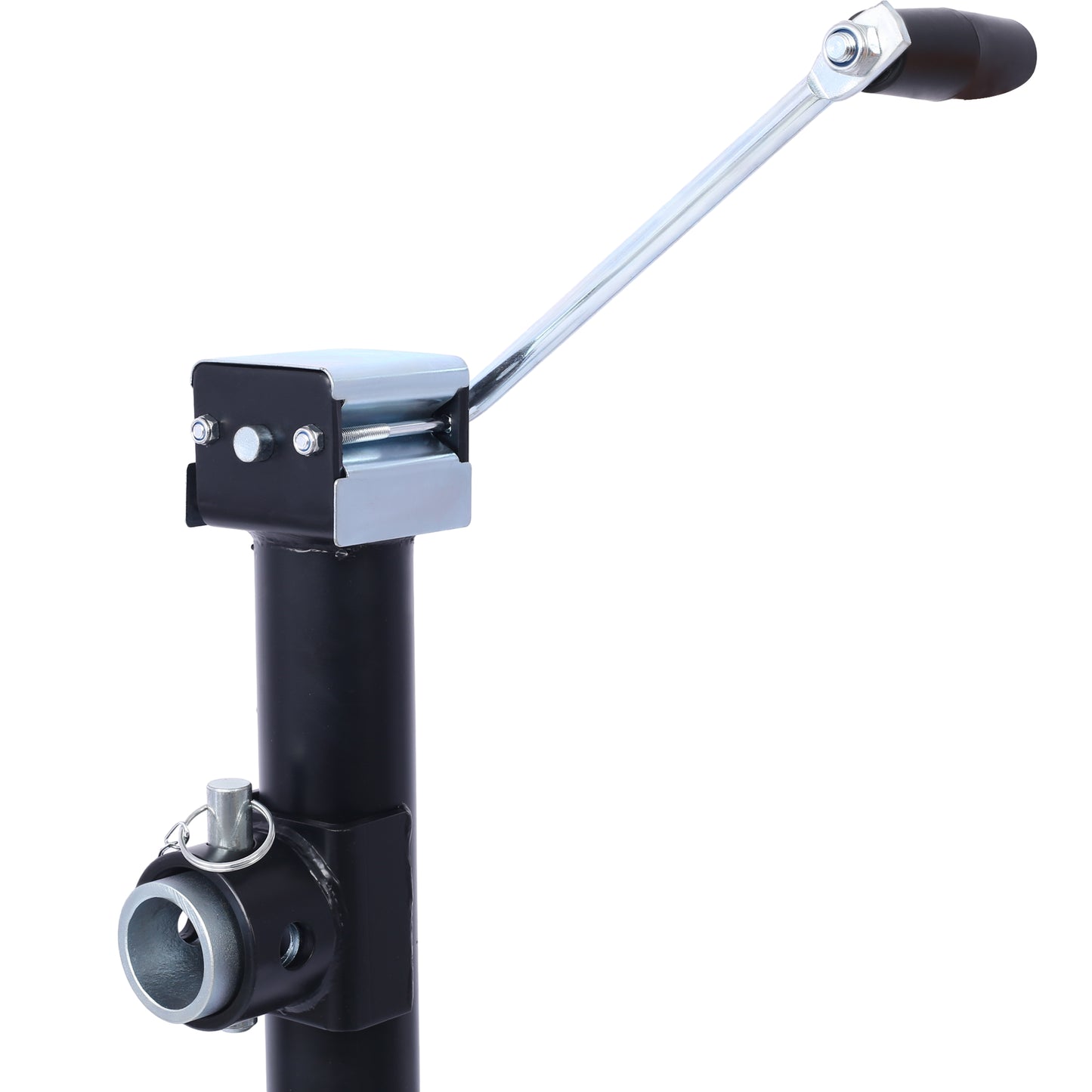 Weld-On Pipe-Mount Swivel Trailer Jack, 5,000 lbs. 15-1/2 Inches Vertical Travel, black image 8