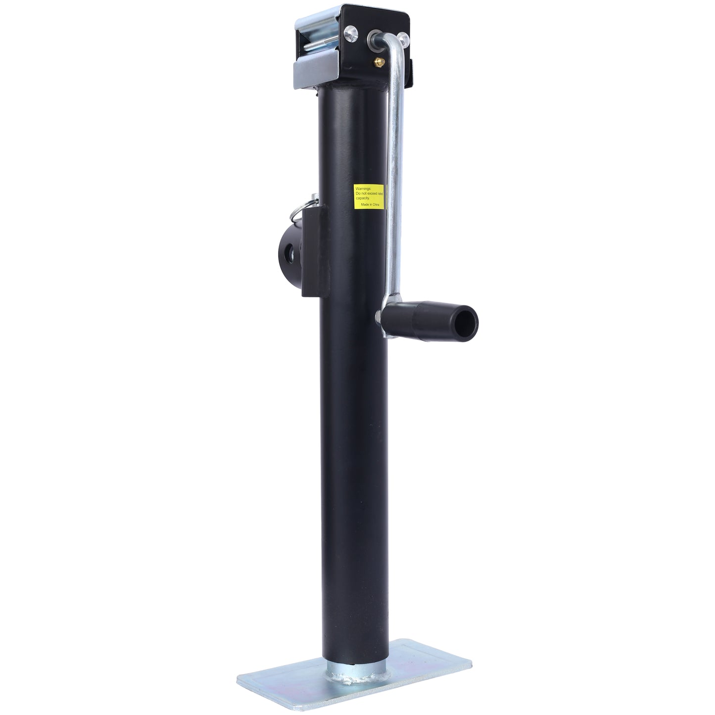 Weld-On Pipe-Mount Swivel Trailer Jack, 5,000 lbs. 15-1/2 Inches Vertical Travel, black image 6