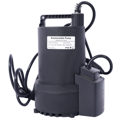 1/4 HP Automatic Swimming Pool Cover Pump 120 V Submersible with 3/4 Check Valve Adapter1850 GPH Water Removal for Pool, Hot Tubs, Rooftops, Water Beds and more image 9