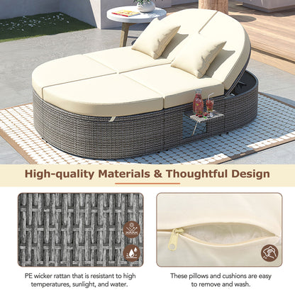 TOPMAX Outdoor Daybed High-Quality Materials - PE Wicker Rattan