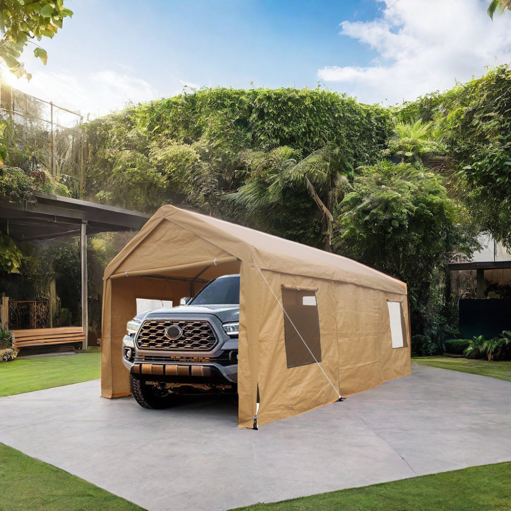 12x20ft heavy duty outdoor portable garage ventilated canopy carports image 2