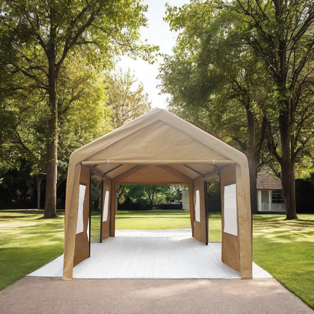 12x20ft heavy duty outdoor portable garage ventilated canopy carports image 5
