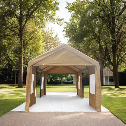 12x20ft heavy duty outdoor portable garage ventilated canopy carports image 5