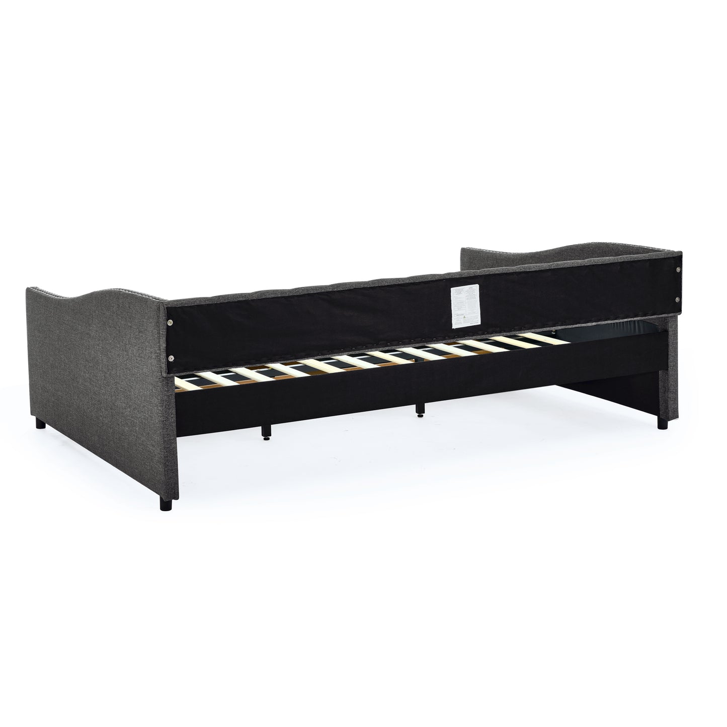 Queen Size Daybed with Drawers Upholstered Tufted Sofa Bed,with Button on Back and Copper Nail on Waved Shape Arms(84.5"x63.5"x26.5") (OLD SKU: W1413S00034) image 5