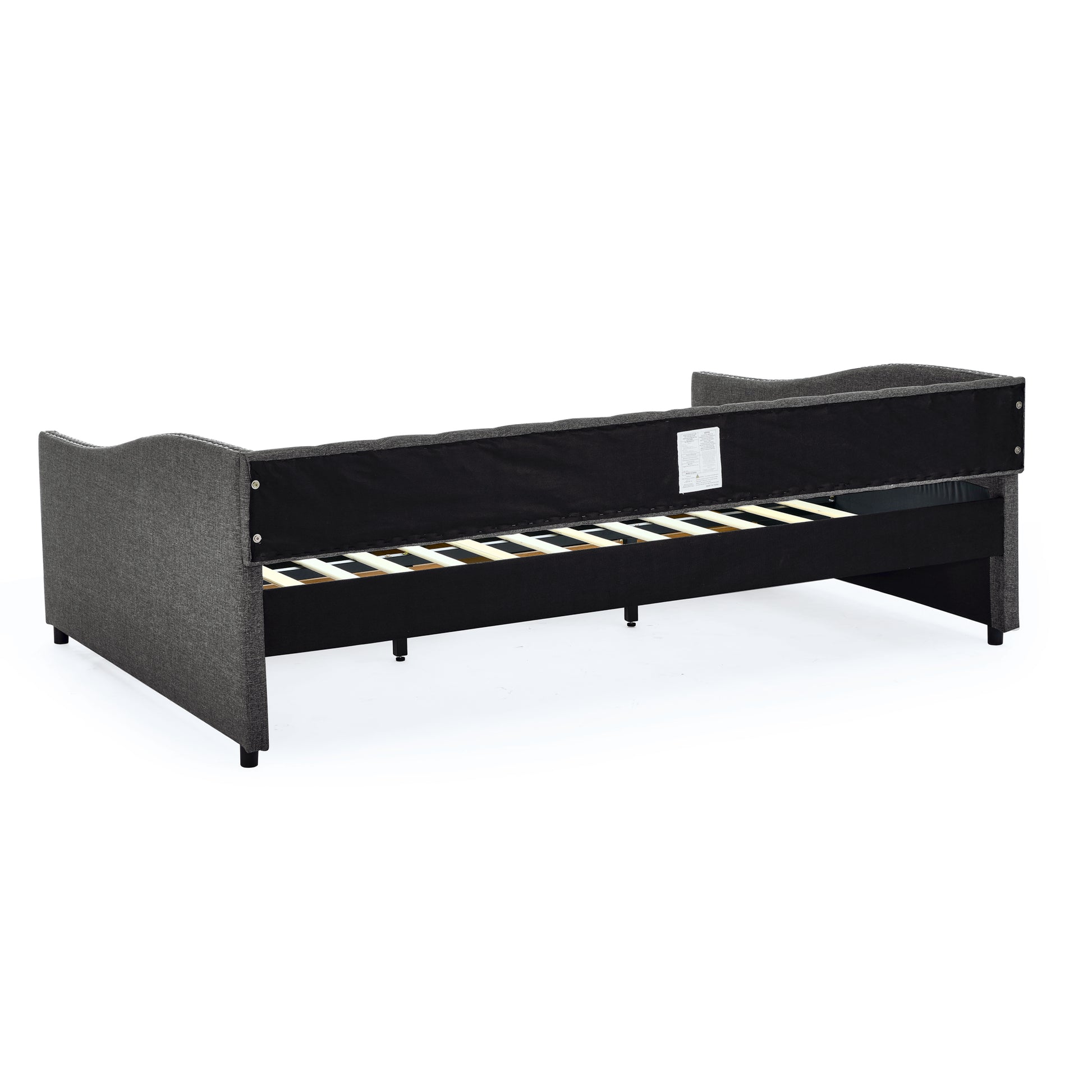 Queen Size Daybed with Drawers Upholstered Tufted Sofa Bed,with Button on Back and Copper Nail on Waved Shape Arms(84.5"x63.5"x26.5") (OLD SKU: W1413S00034) image 5