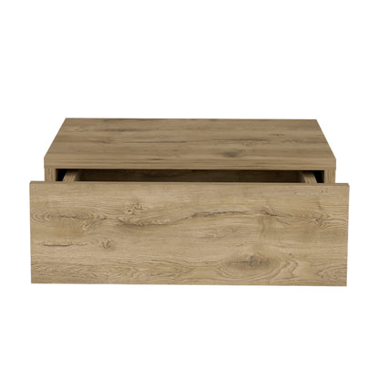 Floating Nightstand 5"H, Modern Wall-Mounted Bedside Shelf with Drawer, Macadamia image 4
