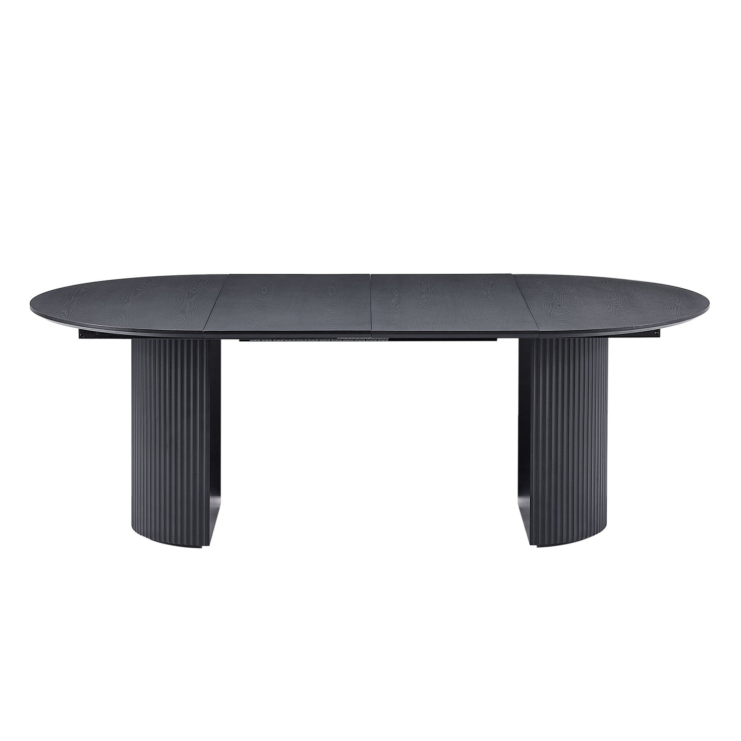 Expandable Dining Table,Solid Top Extending Table Modern Kitchen Table, Leisure Desk for Kitchen Dining Living Room Apartment.BLACK image 3