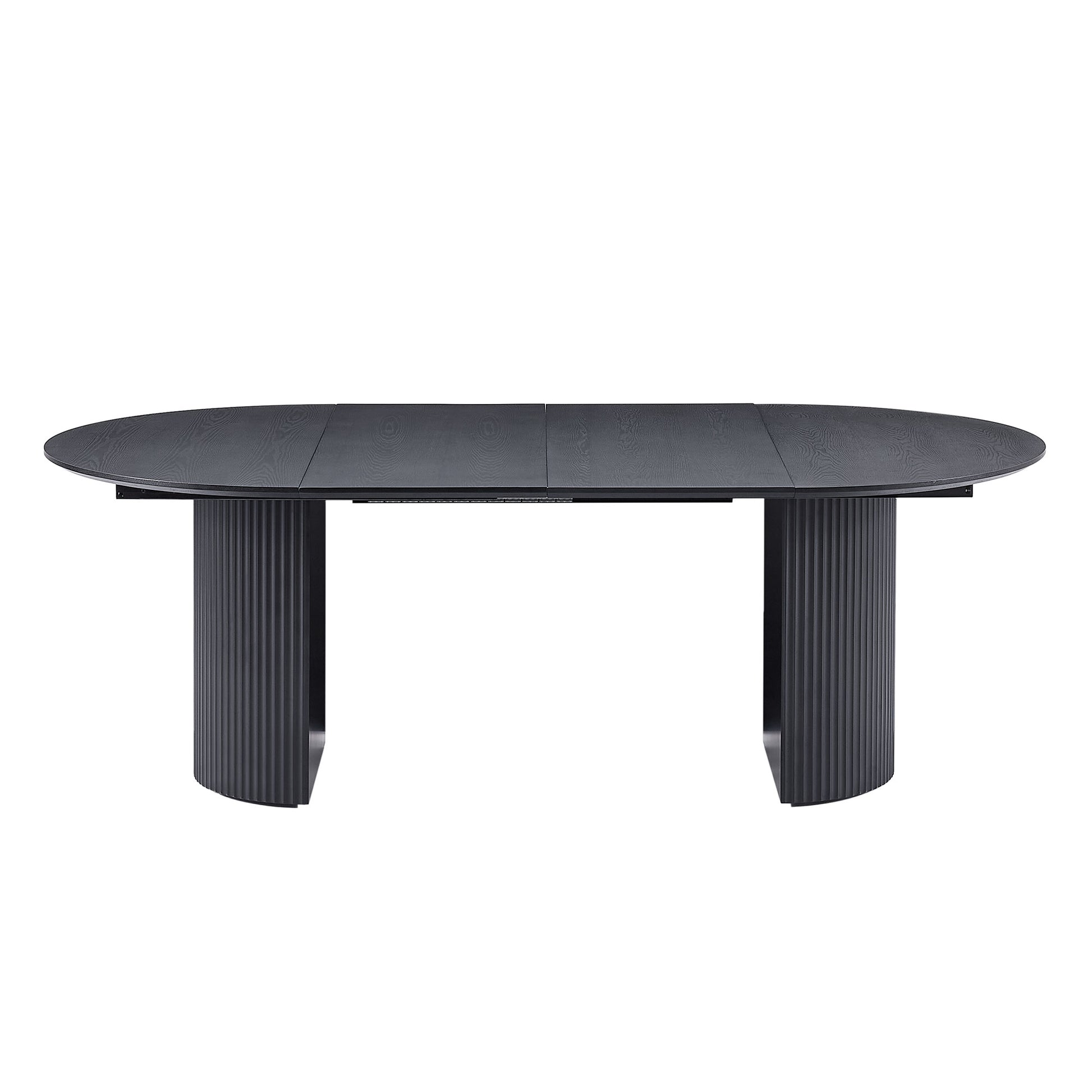 Expandable Dining Table,Solid Top Extending Table Modern Kitchen Table, Leisure Desk for Kitchen Dining Living Room Apartment.BLACK image 3