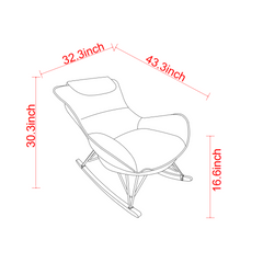 Leisure sofa single rocking chair, light luxury sofa chair, balcony leisure area single chair, comfortable and breathable,detachable and washable seat cushion (Color: Beige)