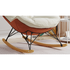 Leisure sofa single rocking chair, light luxury sofa chair, balcony leisure area single chair, comfortable and breathable,detachable and washable seat cushion (Color: Beige)