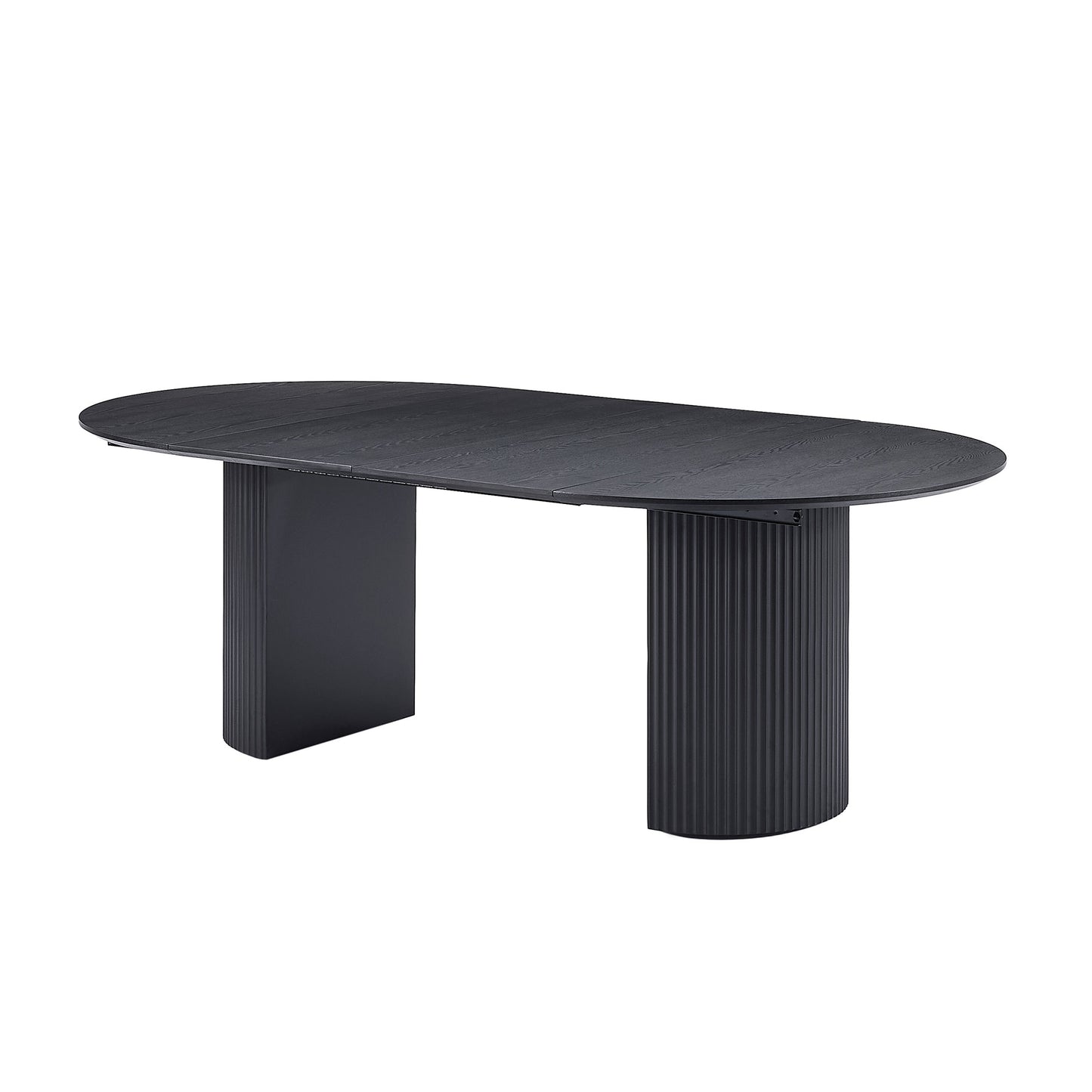 Expandable Dining Table,Solid Top Extending Table Modern Kitchen Table, Leisure Desk for Kitchen Dining Living Room Apartment.BLACK image 1
