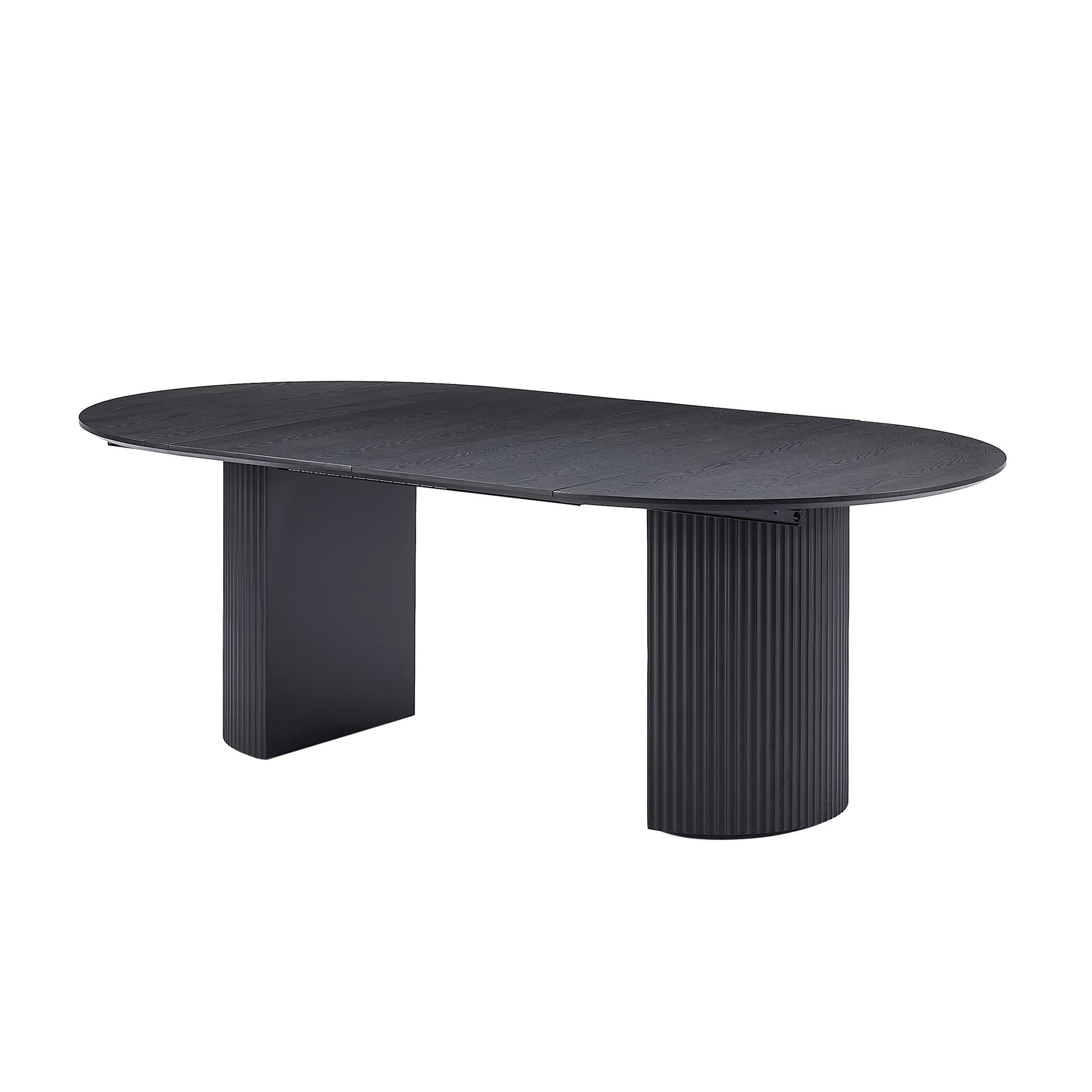 Expandable Dining Table,Solid Top Extending Table Modern Kitchen Table, Leisure Desk for Kitchen Dining Living Room Apartment.BLACK image 1