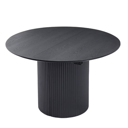 Expandable Dining Table,Solid Top Extending Table Modern Kitchen Table, Leisure Desk for Kitchen Dining Living Room Apartment.BLACK image 2