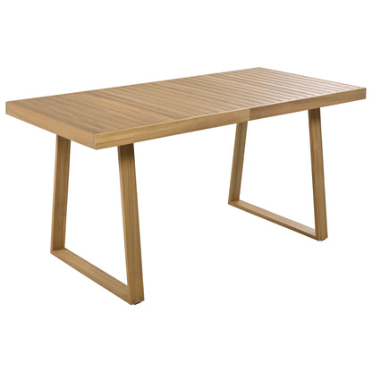 U_Style Multi-person Outdoor Acacia Wood Dining Table and Chair Set, Thick Cushions, Suitable for Balcony, Vourtyard, and Garden. image 11