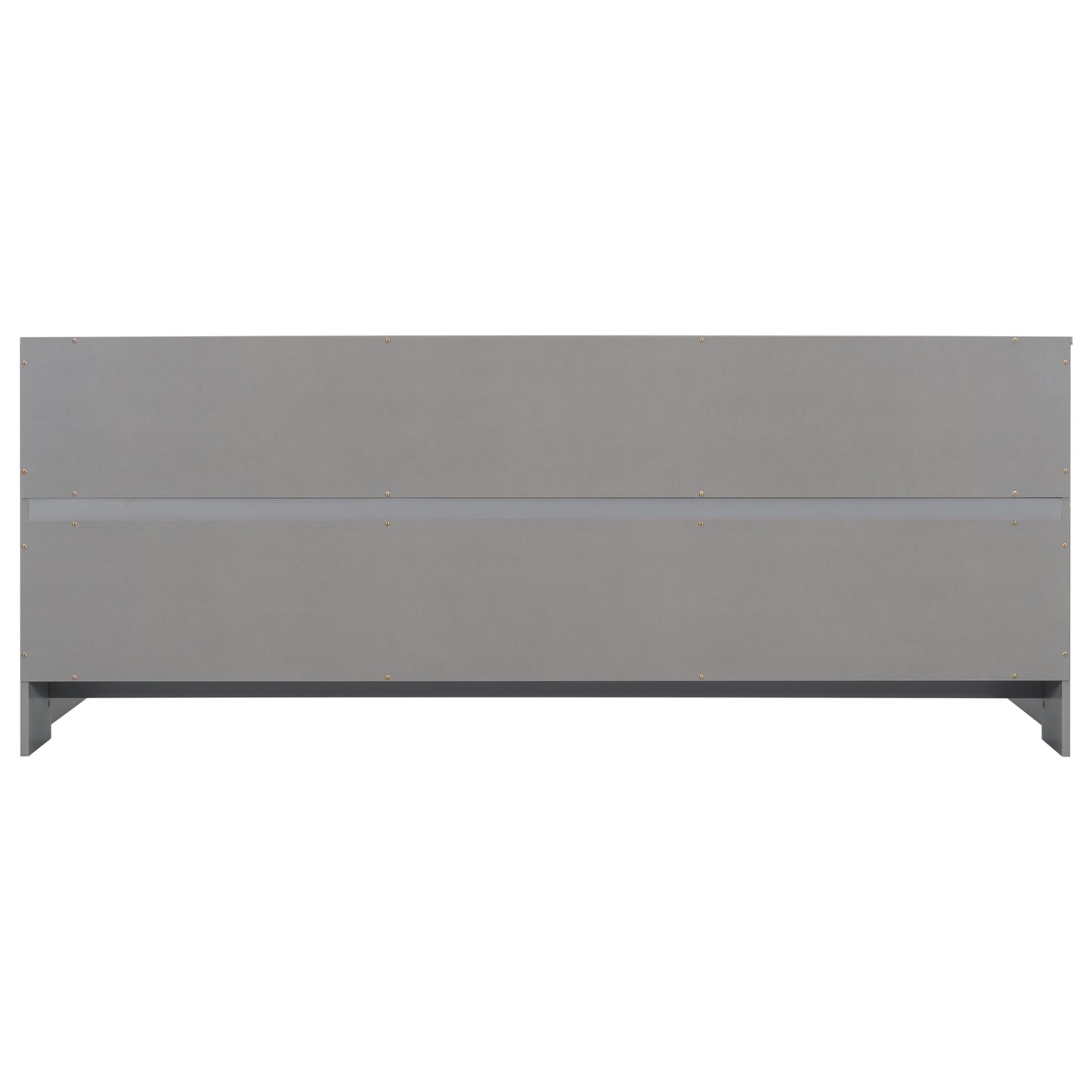 Full Floor Bed with Side Bookcase,Shelves,Guardrails,Grey image 6