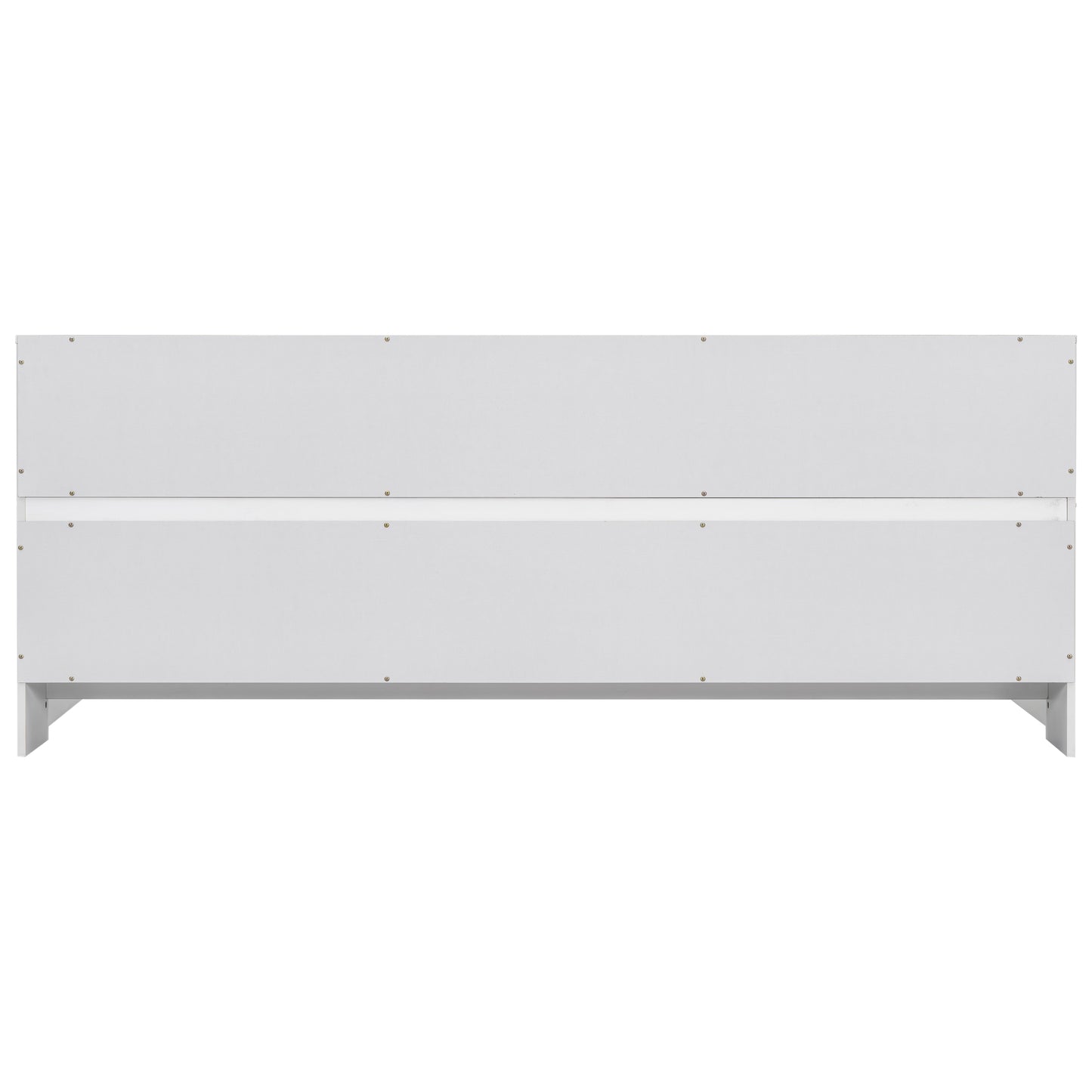 Full Floor Bed with Side Bookcase,Shelves,Guardrails,White image 8