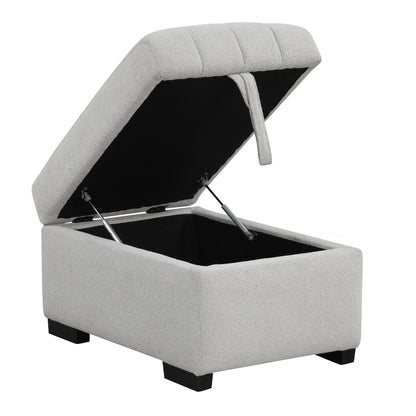 82.6" L-shaped Sectional Pull Out Sofa Bed Sleeper Sofa with Two USB Ports, Two Power Sockets and a Movable Storage Ottoman, Gray image 9