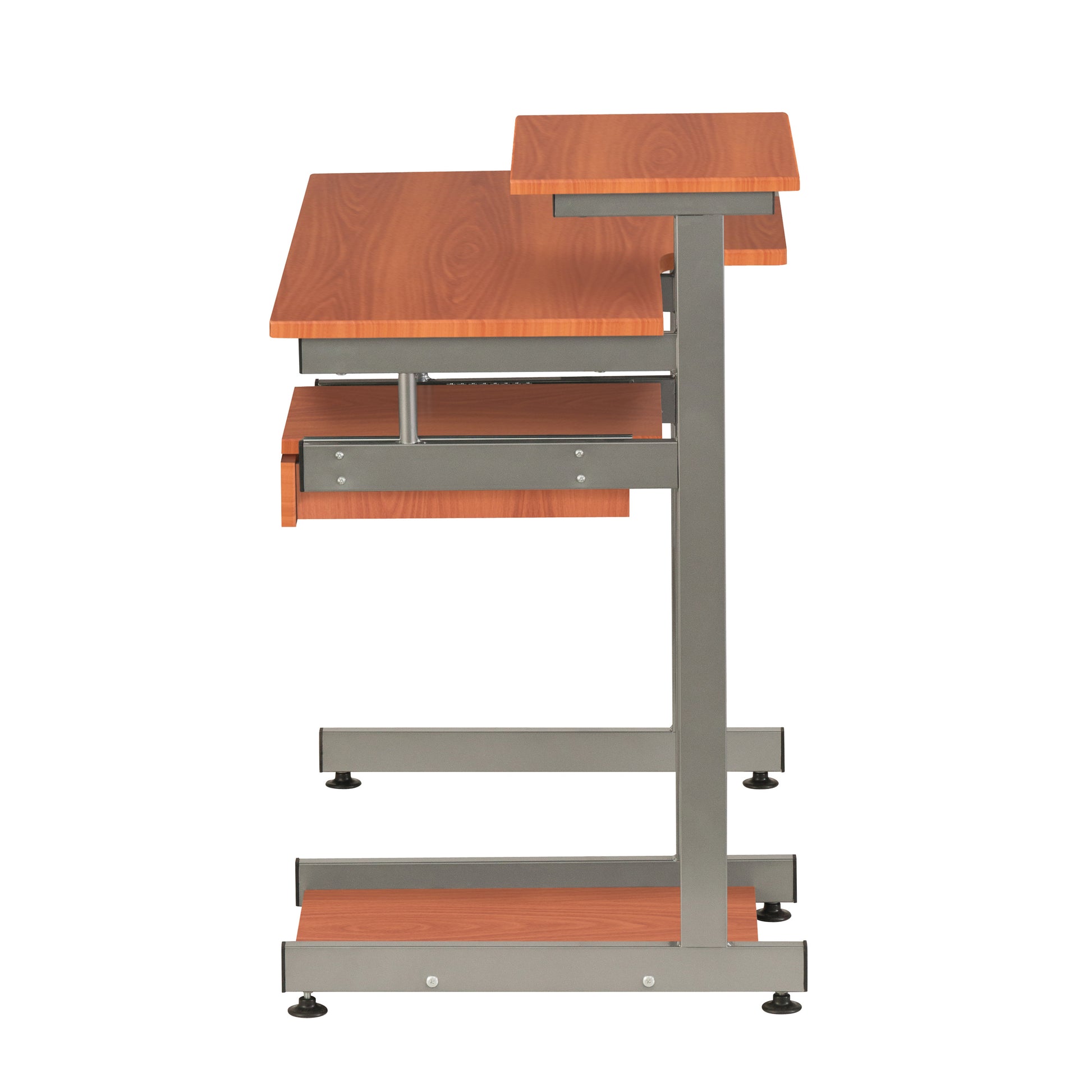 Techni Mobili Complete Computer Workstation Desk, Woodgrain image 7