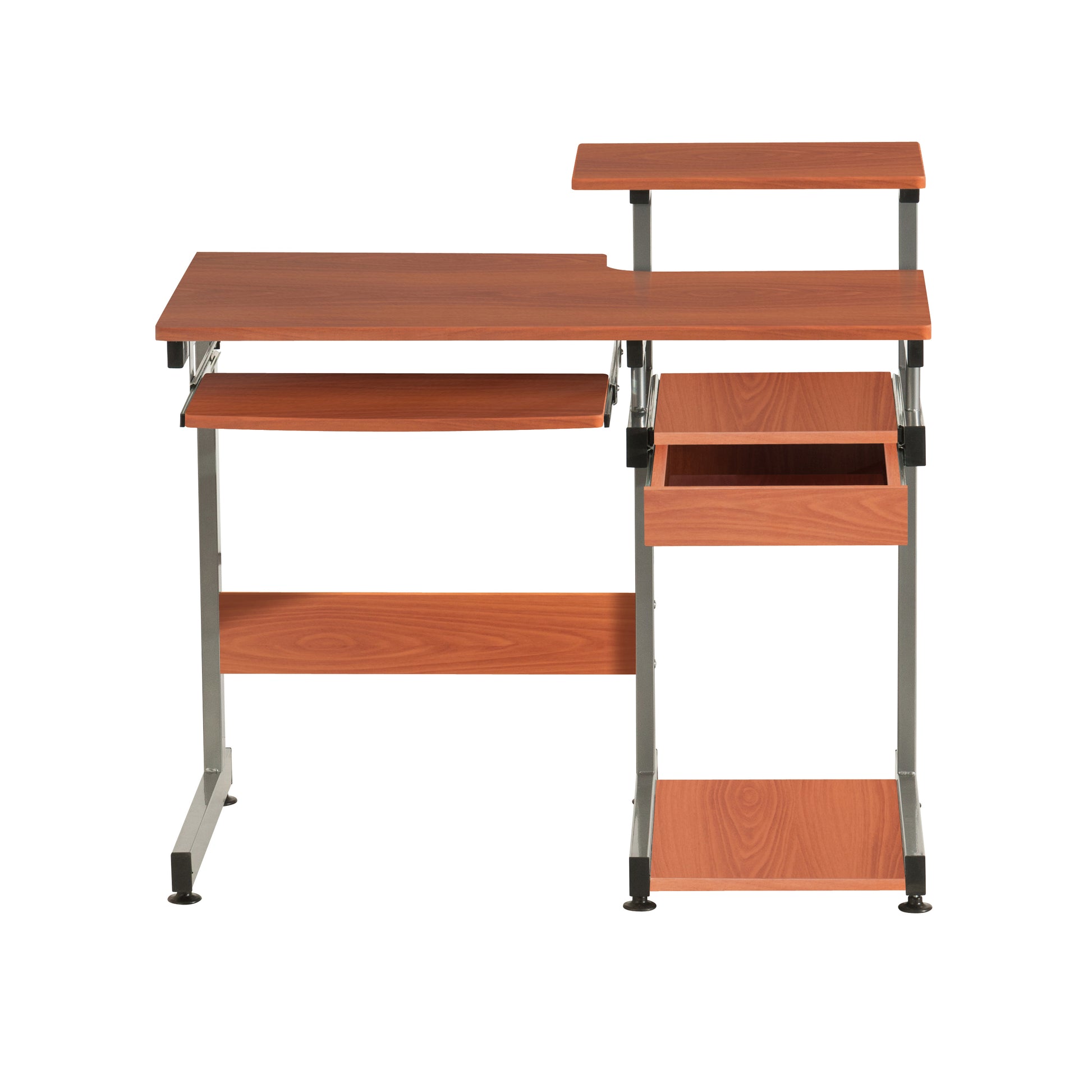 Techni Mobili Complete Computer Workstation Desk, Woodgrain image 6