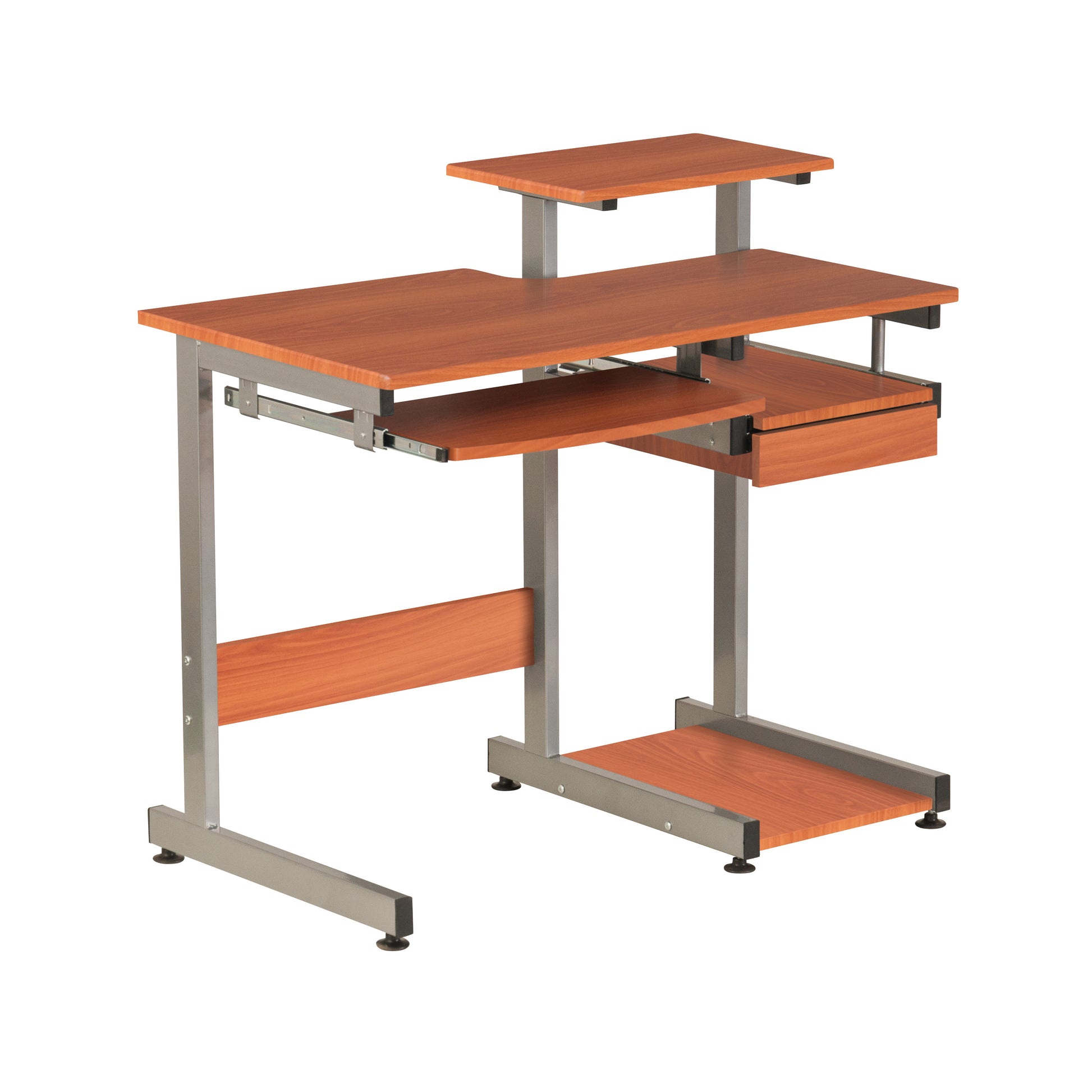 Techni Mobili Complete Computer Workstation Desk, Woodgrain image 5