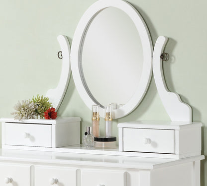 Ashley Wood Make-Up Vanity Table and Stool Set, White image 6