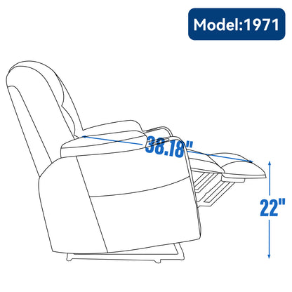 EMON'S Large Power Lift Recliner Chair with Massage and Heat for Elderly, Overstuffed Wide Recliners, Heavy Duty Motion Mechanism with USB and Type C Ports, 2 Steel Cup Holders, Gray image 9