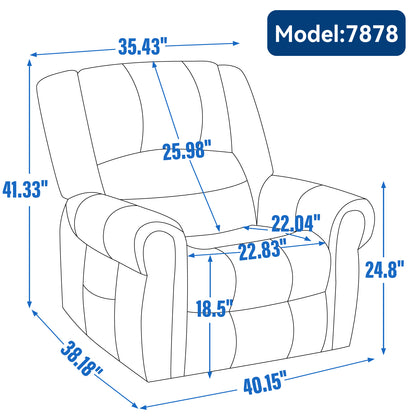 Power Lift Recliner Chair Heat Massage Dual Motor Infinite Position Up to 350 LBS, Genuine Leather, Heavy Duty Motion Mechanism with USB Ports, Brown image 7