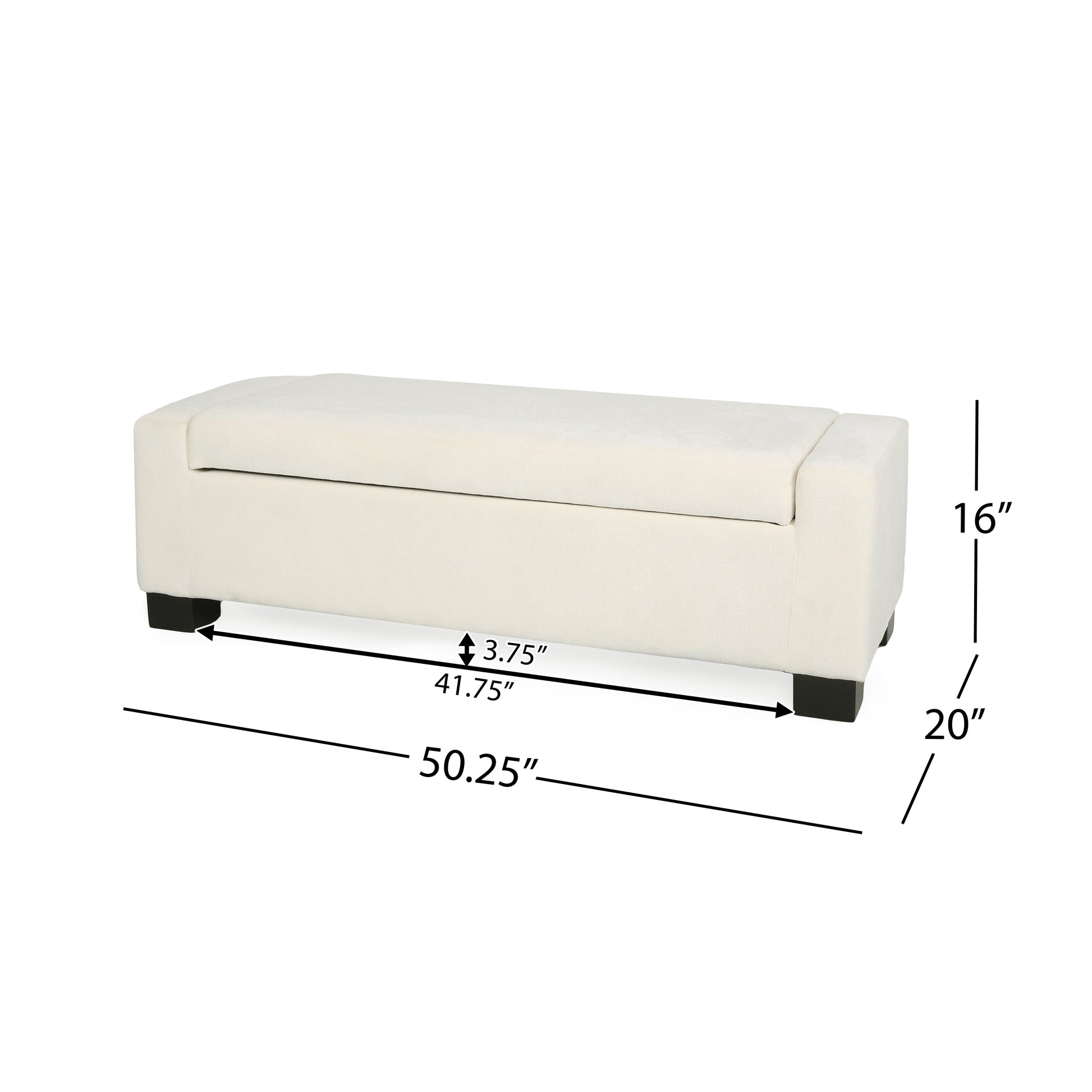 50" Ottoman Bench in Textured Fabric, Rectangular Design with Hinged Lid for Seating, Footrest, and Hidden Storage, Perfect for Living Room, Bedroom, or Entryway image 10