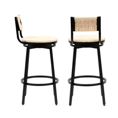 Creamy White Swivel Bar Stools Set of 2 - Stylish Seating