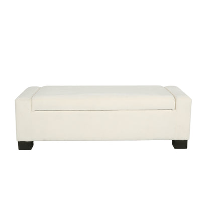 50" Ottoman Bench in Textured Fabric, Rectangular Design with Hinged Lid for Seating, Footrest, and Hidden Storage, Perfect for Living Room, Bedroom, or Entryway image 11