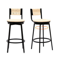Creamy White Swivel Bar Stools Set of 2 - Stylish Seating