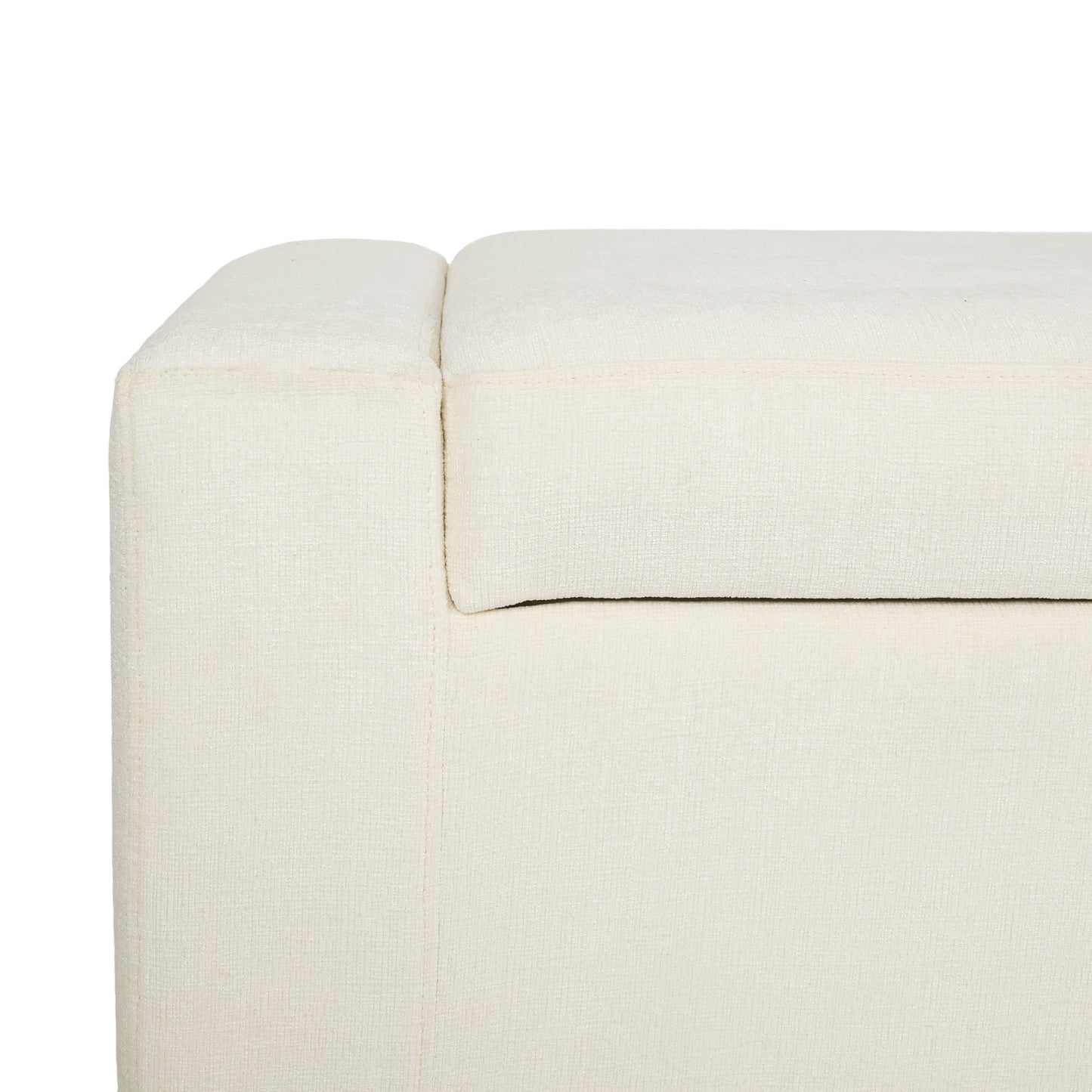 50" Ottoman Bench in Textured Fabric, Rectangular Design with Hinged Lid for Seating, Footrest, and Hidden Storage, Perfect for Living Room, Bedroom, or Entryway image 7