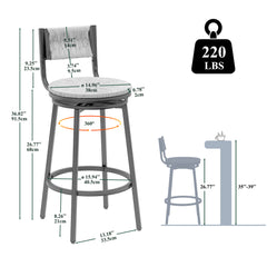 Creamy White Swivel Bar Stools Set of 2 - Stylish Seating