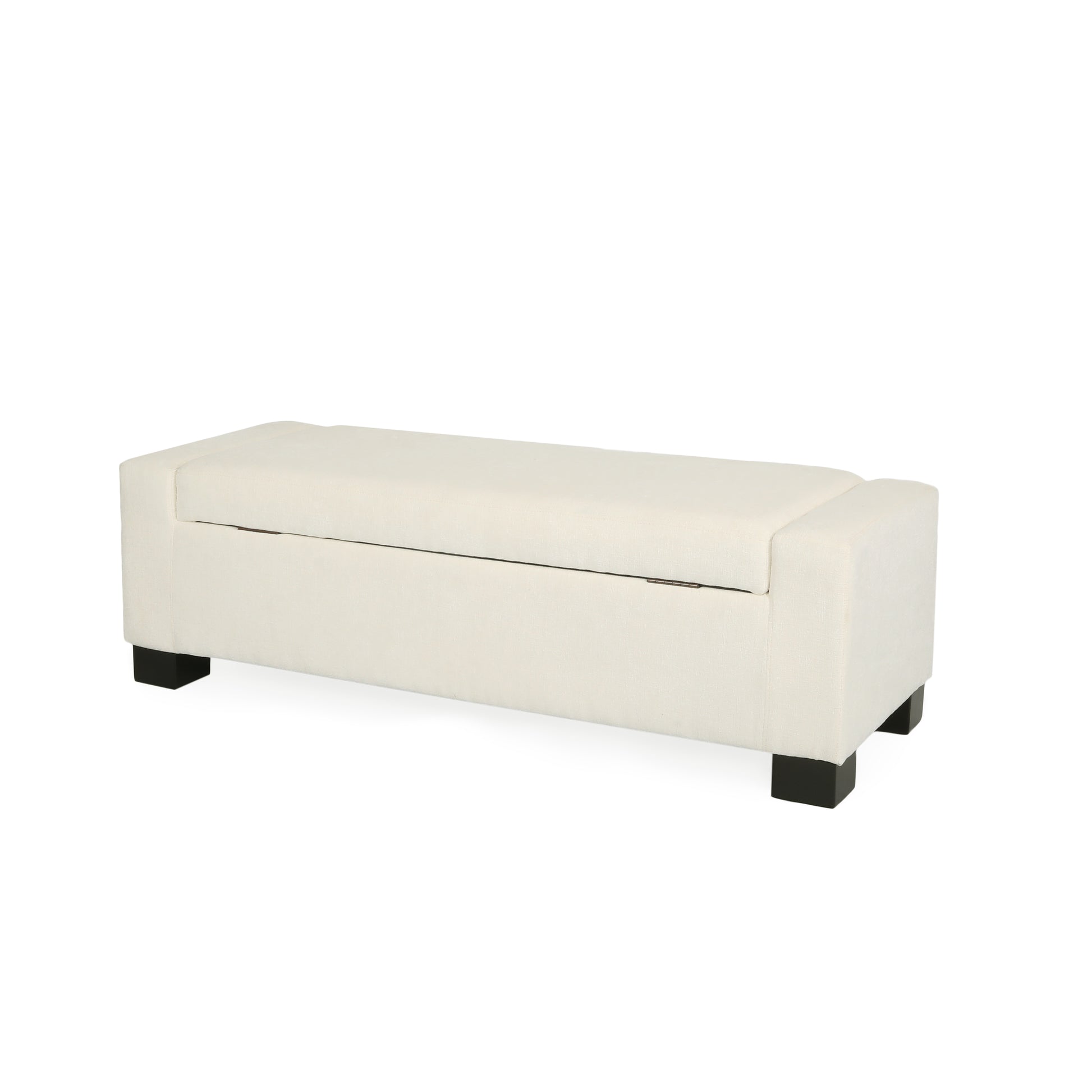 50" Ottoman Bench in Textured Fabric, Rectangular Design with Hinged Lid for Seating, Footrest, and Hidden Storage, Perfect for Living Room, Bedroom, or Entryway image 4