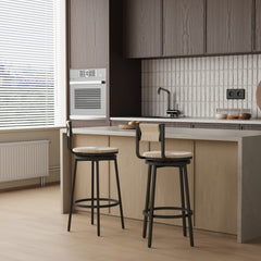 Creamy White Swivel Bar Stools Set of 2 - Stylish Seating