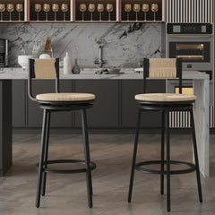 Creamy White Swivel Bar Stools Set of 2 - Stylish Seating