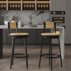 Creamy White Swivel Bar Stools Set of 2 - Stylish Seating