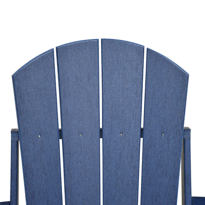 Folding Outdoor Adirondack Chair Set of 2 and Table Set,HDPE All-weather Folding Fire Pit Chair, Ergonomic Design Patio Lawn Chair for Outside Deck Garden Backyardf Balcony, Navy Blue image 10