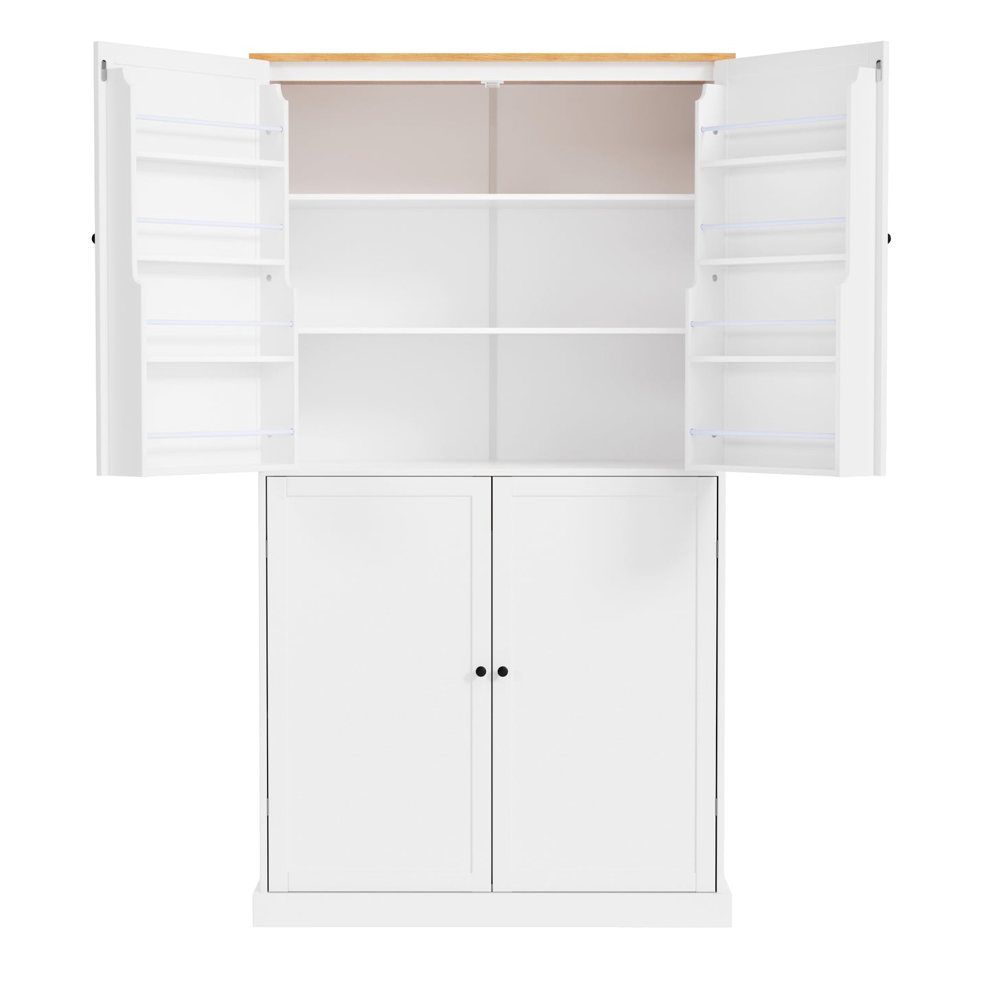 [Assembly Video Provided]TOPMAX 40.2x20x71.3inch High Freestanding Kitchen Pantry Large Cupboard Storage Cabinet with 2 Drawers, 2 Adjustable Shelves, 8 Door Shelves for Kitchen, Dining Room,White image 10