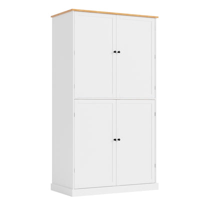 [Assembly Video Provided]TOPMAX 40.2x20x71.3inch High Freestanding Kitchen Pantry Large Cupboard Storage Cabinet with 2 Drawers, 2 Adjustable Shelves, 8 Door Shelves for Kitchen, Dining Room,White image 11